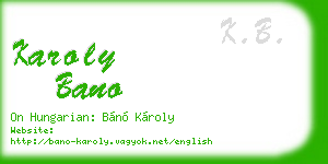 karoly bano business card